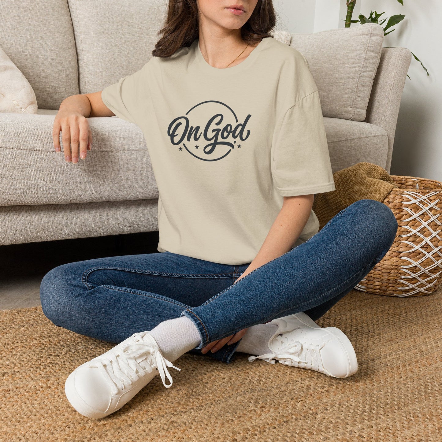 On God T-Shirt — Faith-Inspired Retro Script White Tee