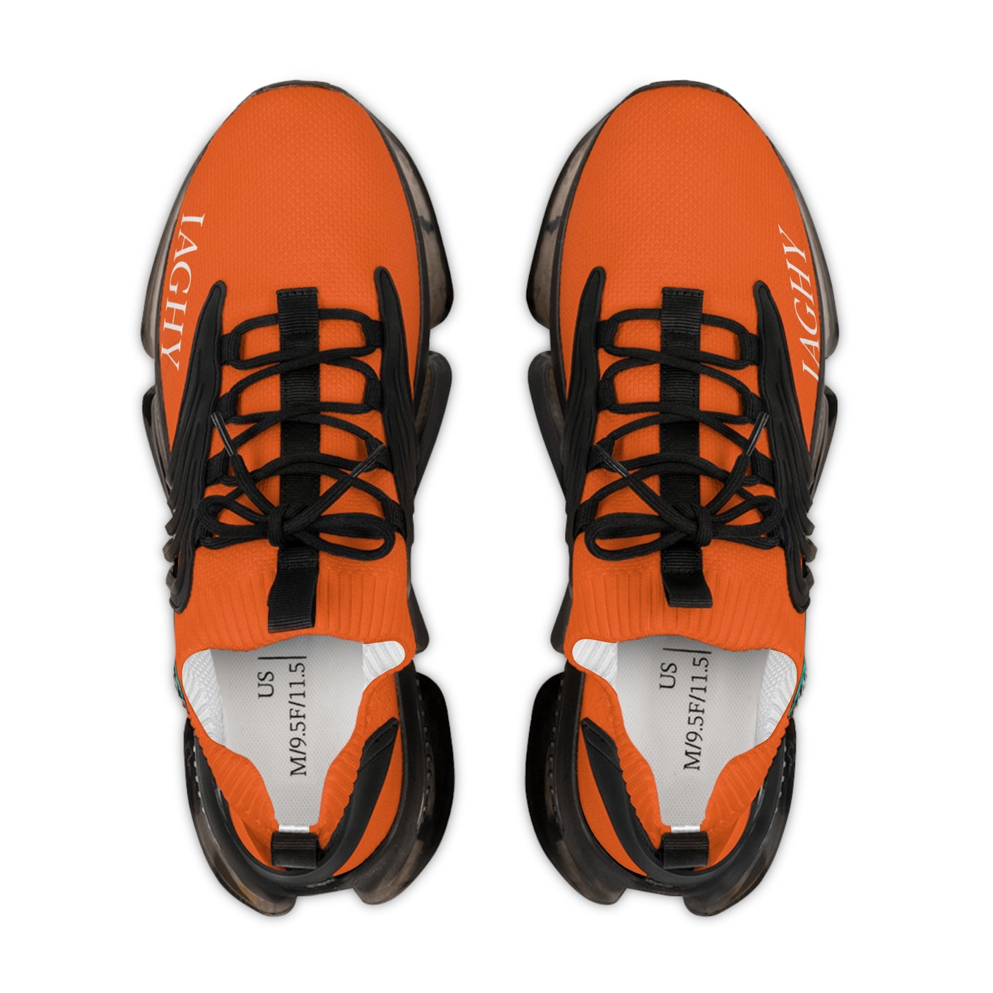 Orange Mesh Sneakers — Lightweight Athletic Running Shoes for Men