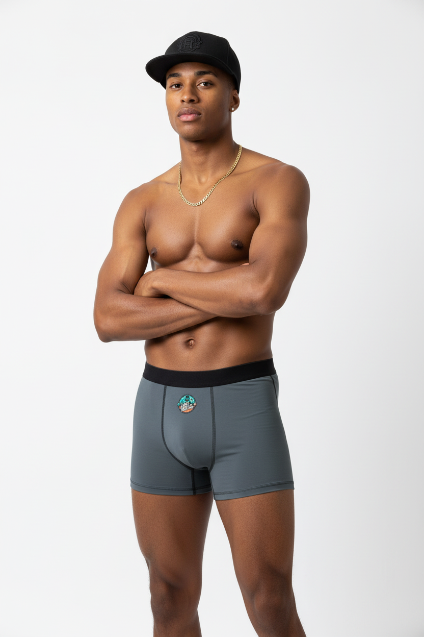 Mens Boxers — Gray Boxer Briefs with IAGHY Logo