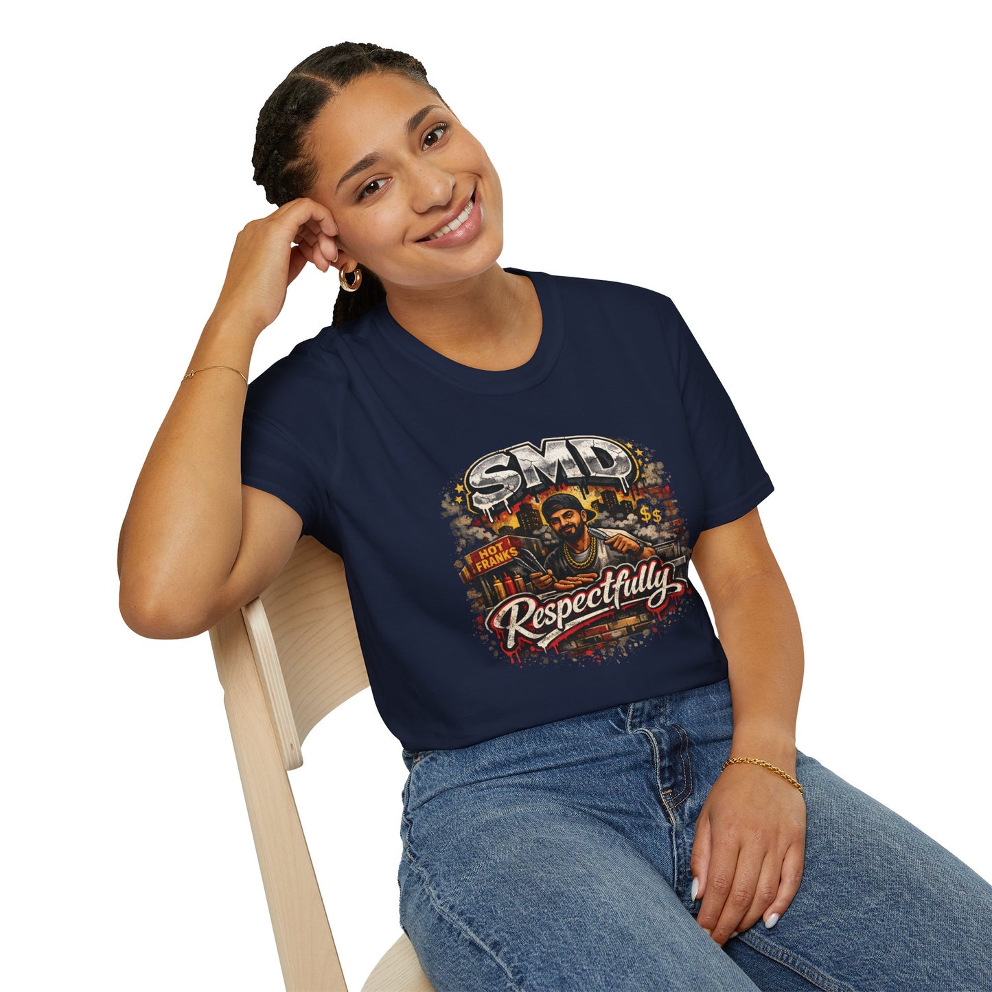 T-Shirt — SMD 'Respectfully' Vintage Hot Franks Streetwear Tee