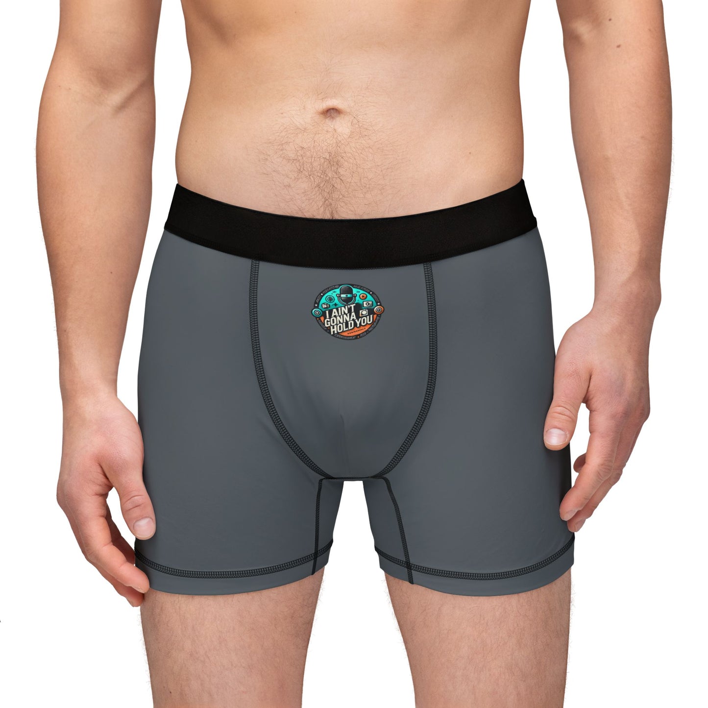 Mens Boxers — Gray Boxer Briefs with IAGHY Logo