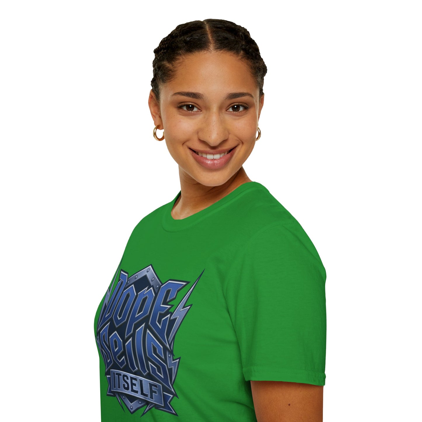 Dope Spells Itself T-Shirt — Retro Lightning Graphic Blue Tee
