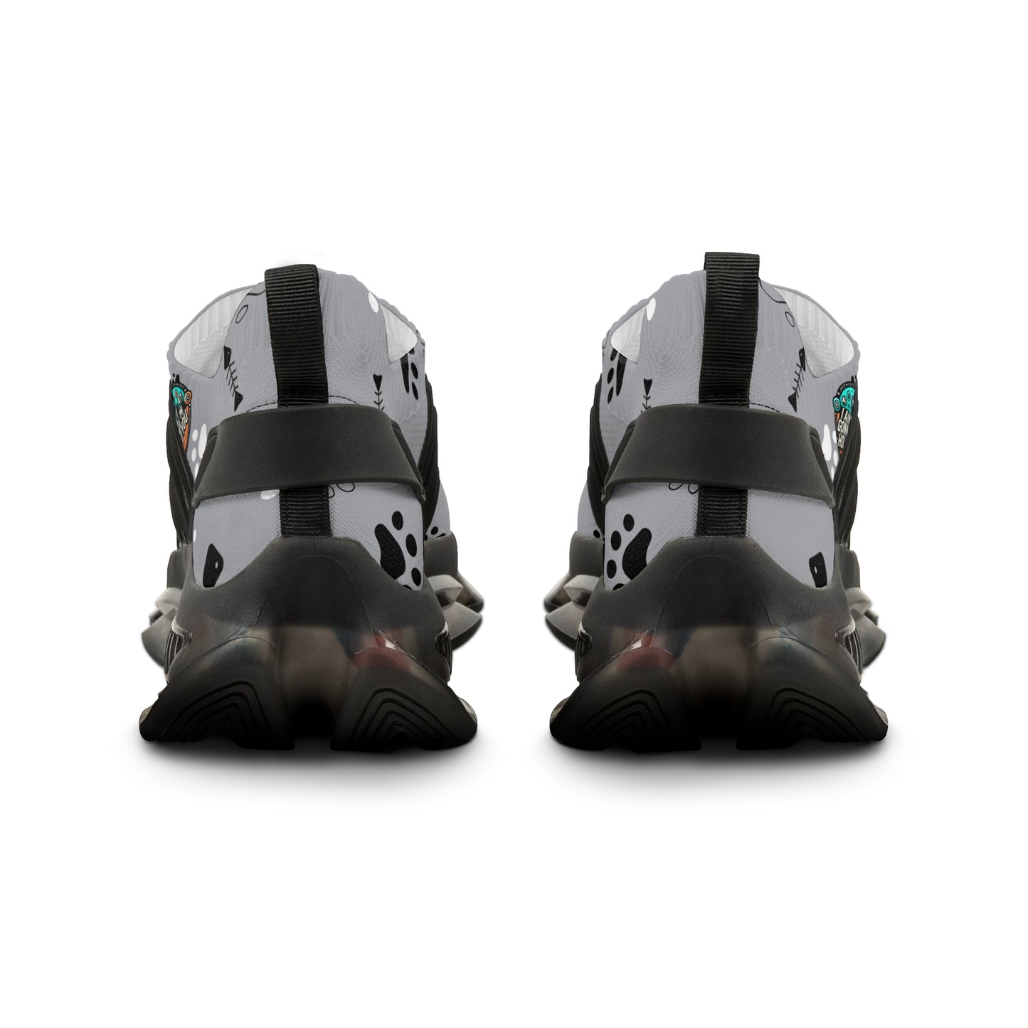 Gray and Bones Mesh Sneakers — Lightweight Athletic Running Shoes for Men