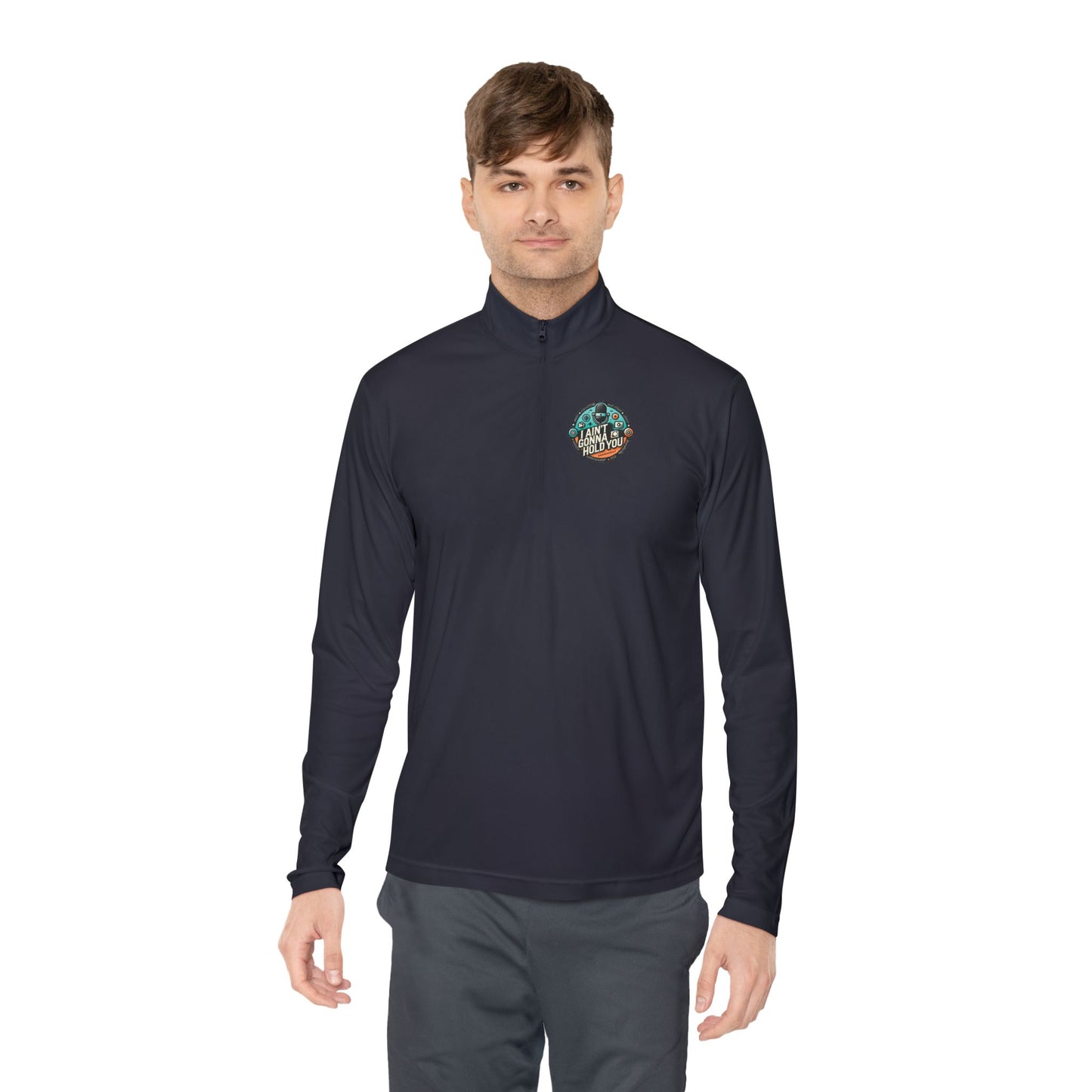 Quarter-Zip Pullover with logo prints