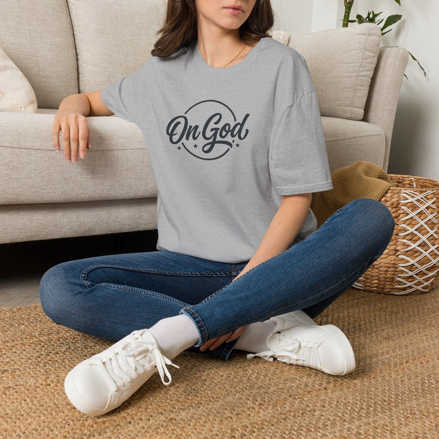 On God T-Shirt — Faith-Inspired Retro Script White Tee