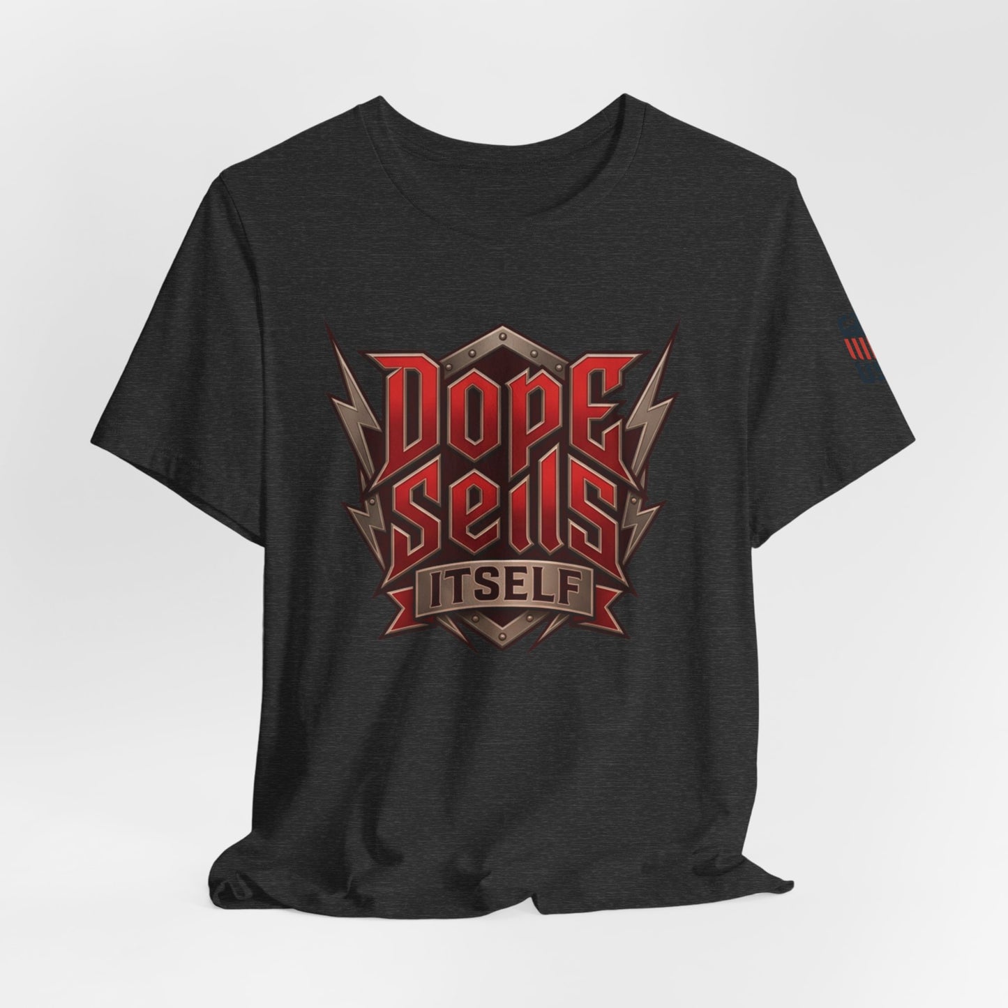 T-Shirt — "Dope Sells Itself" Retro Rock Graphic Red Tee