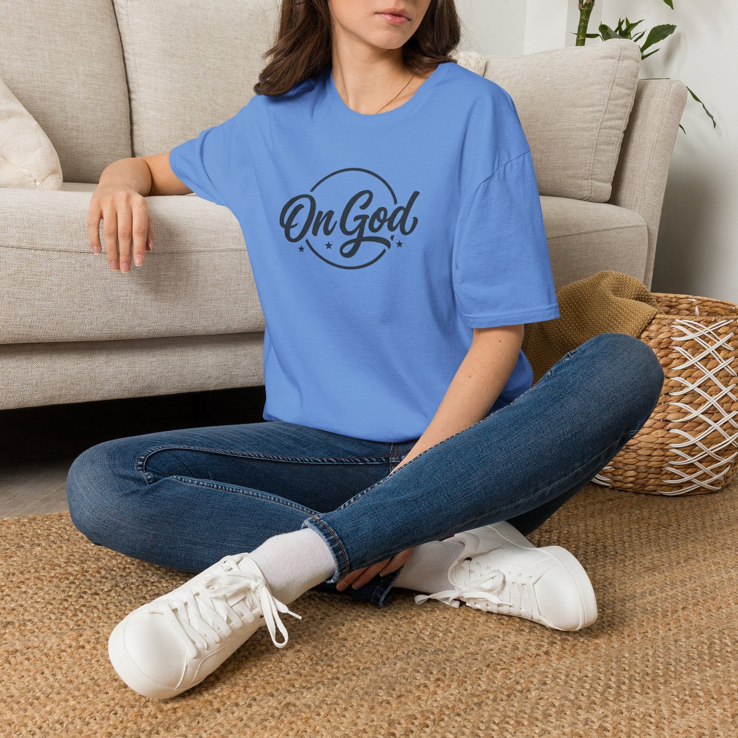 On God T-Shirt — Faith-Inspired Retro Script White Tee