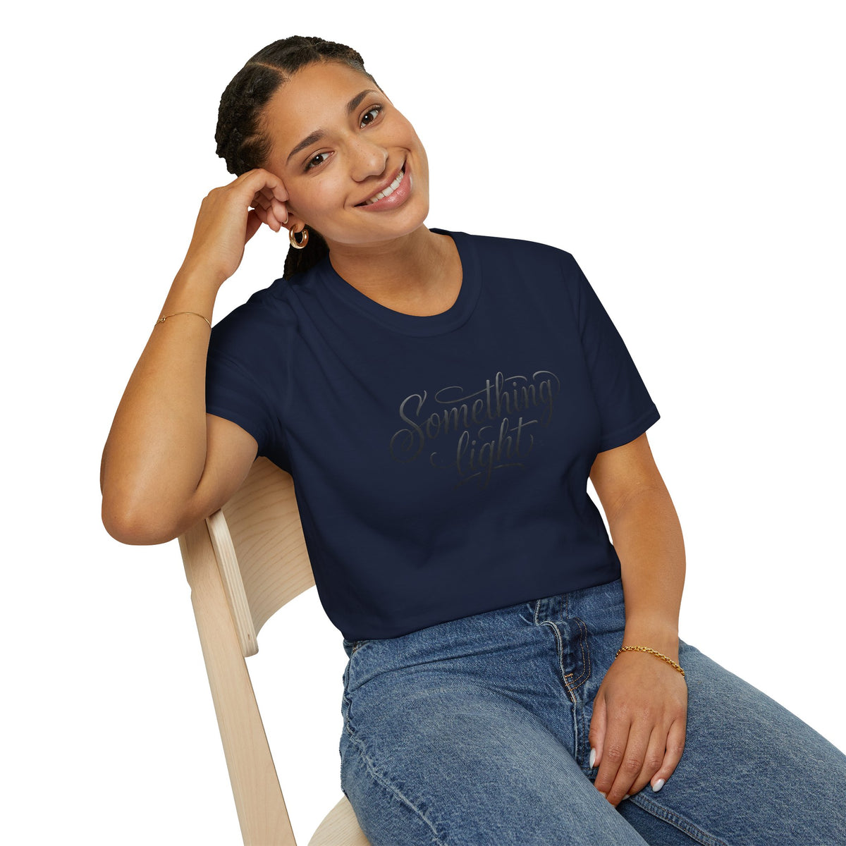 Something Light T-Shirt — Script Typography Casual Tee