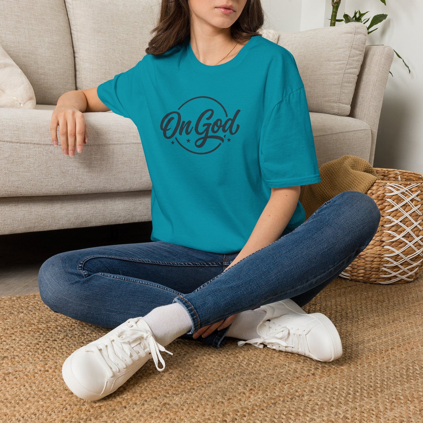 On God T-Shirt — Faith-Inspired Retro Script White Tee