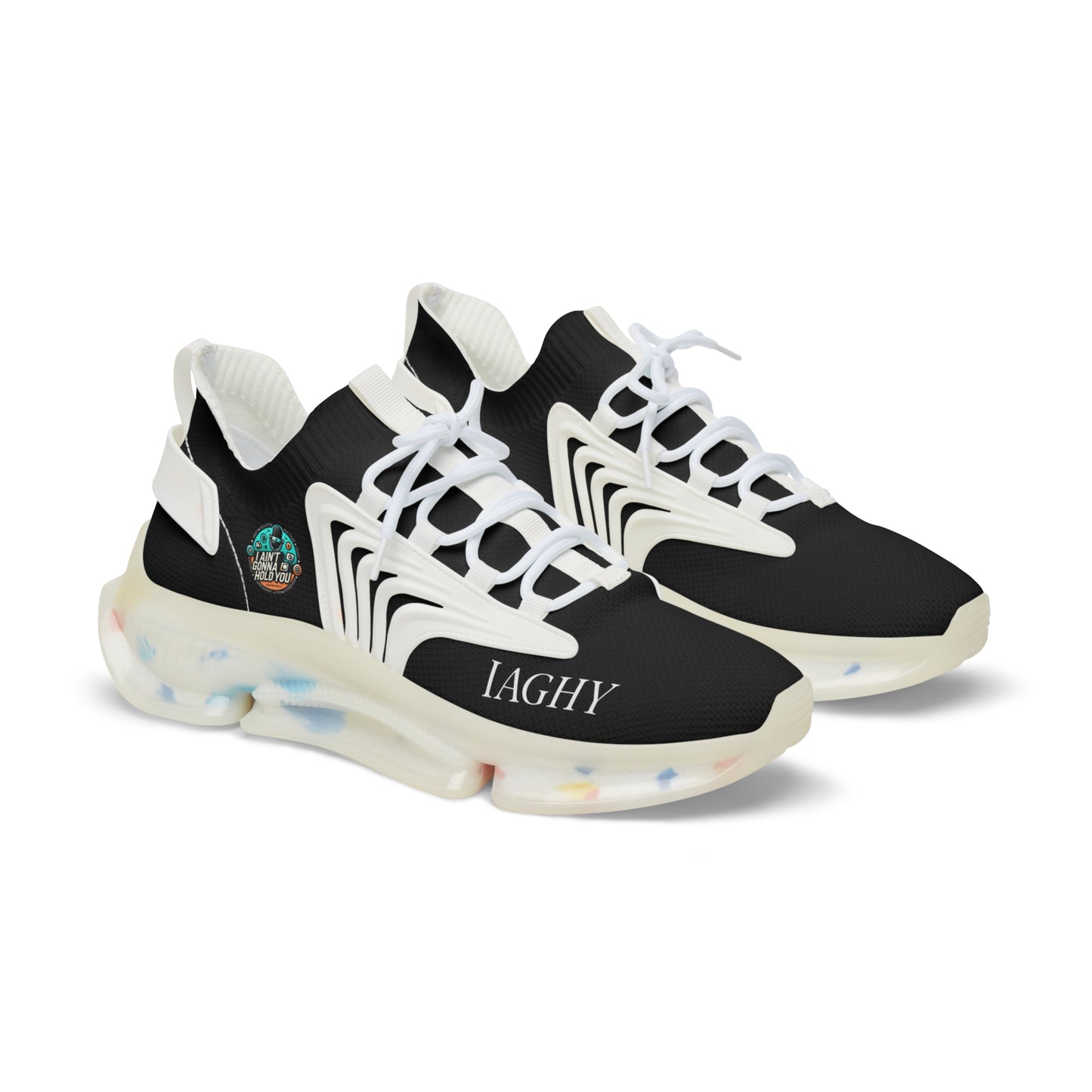 Black Mesh Sneakers — Lightweight Athletic Running Shoes for Men