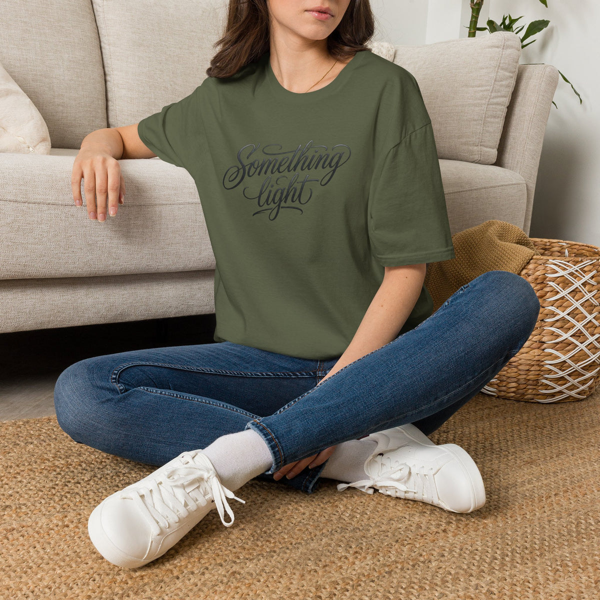 Something Light T-Shirt — Script Typography Casual Tee