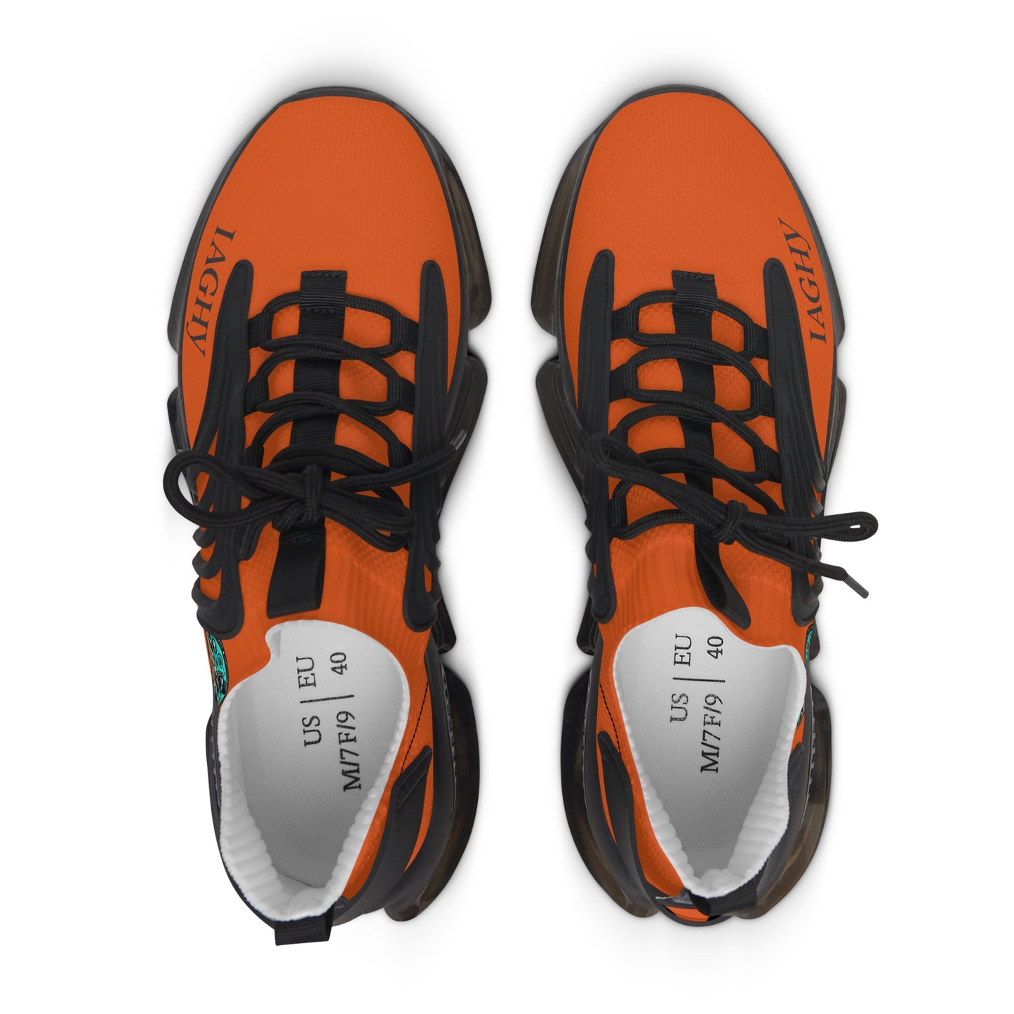 Orange Mesh Women's Sneakers — Lightweight Breathable Athletic Shoes