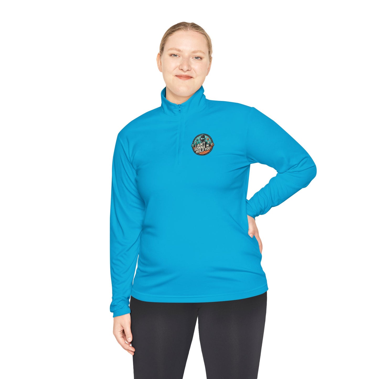 Quarter-Zip Pullover with logo prints