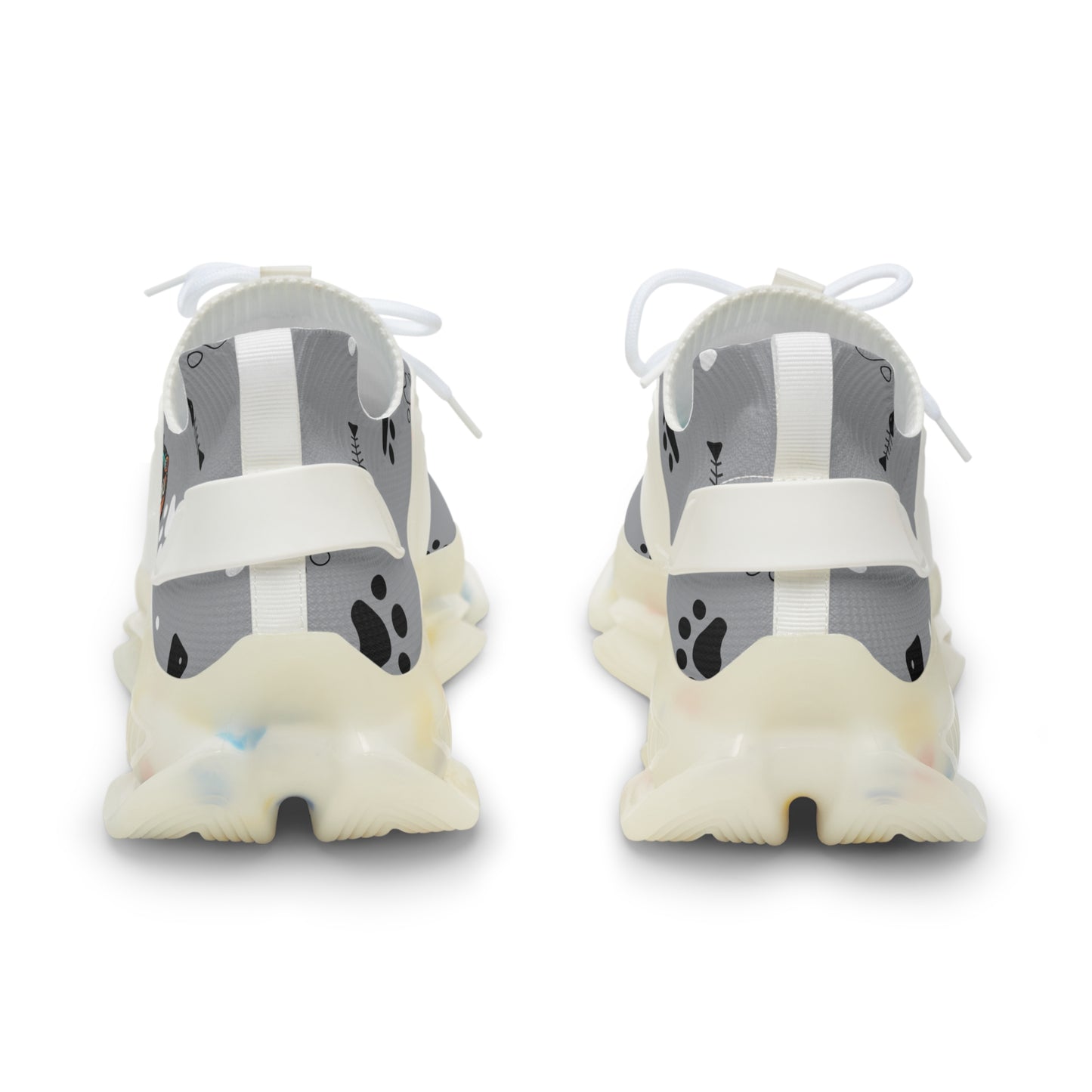 Gray and Bones Mesh Sneakers — Lightweight Athletic Running Shoes for Men