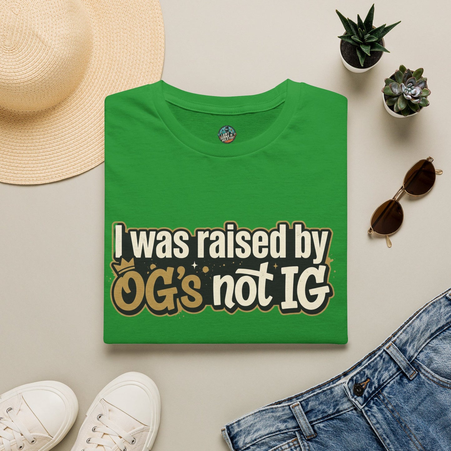 Raised by OGs Not IG T-Shirt — Retro Streetwear Tee