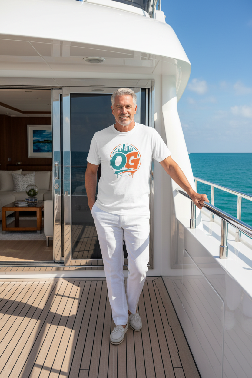 OG Legend Tee — Retro Miami Skyline Graphic T-Shirt