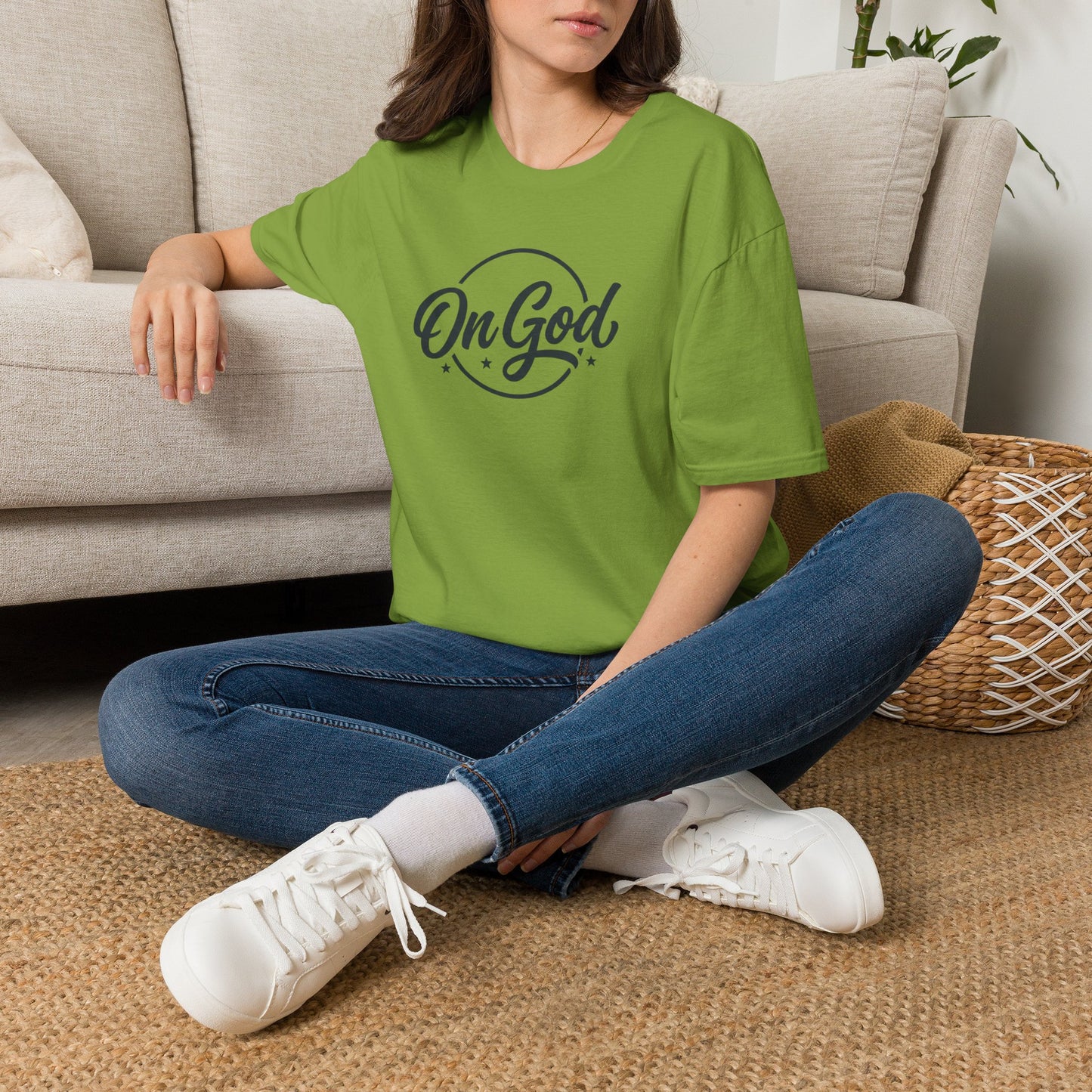 On God T-Shirt — Faith-Inspired Retro Script White Tee