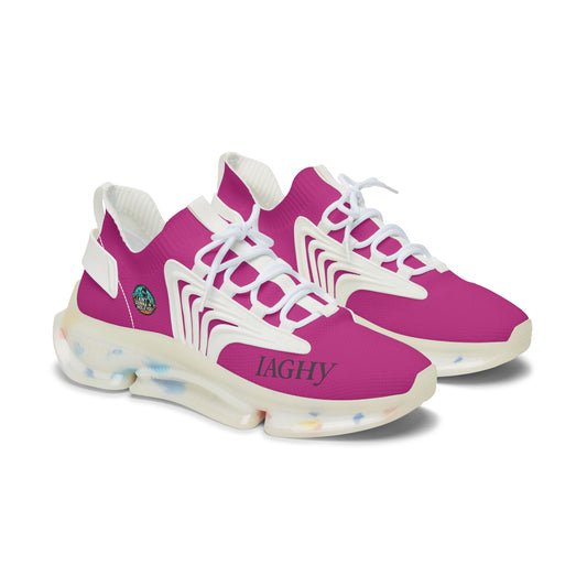 Pink and white sole Women's Sneakers — Lightweight Breathable Athletic Shoes