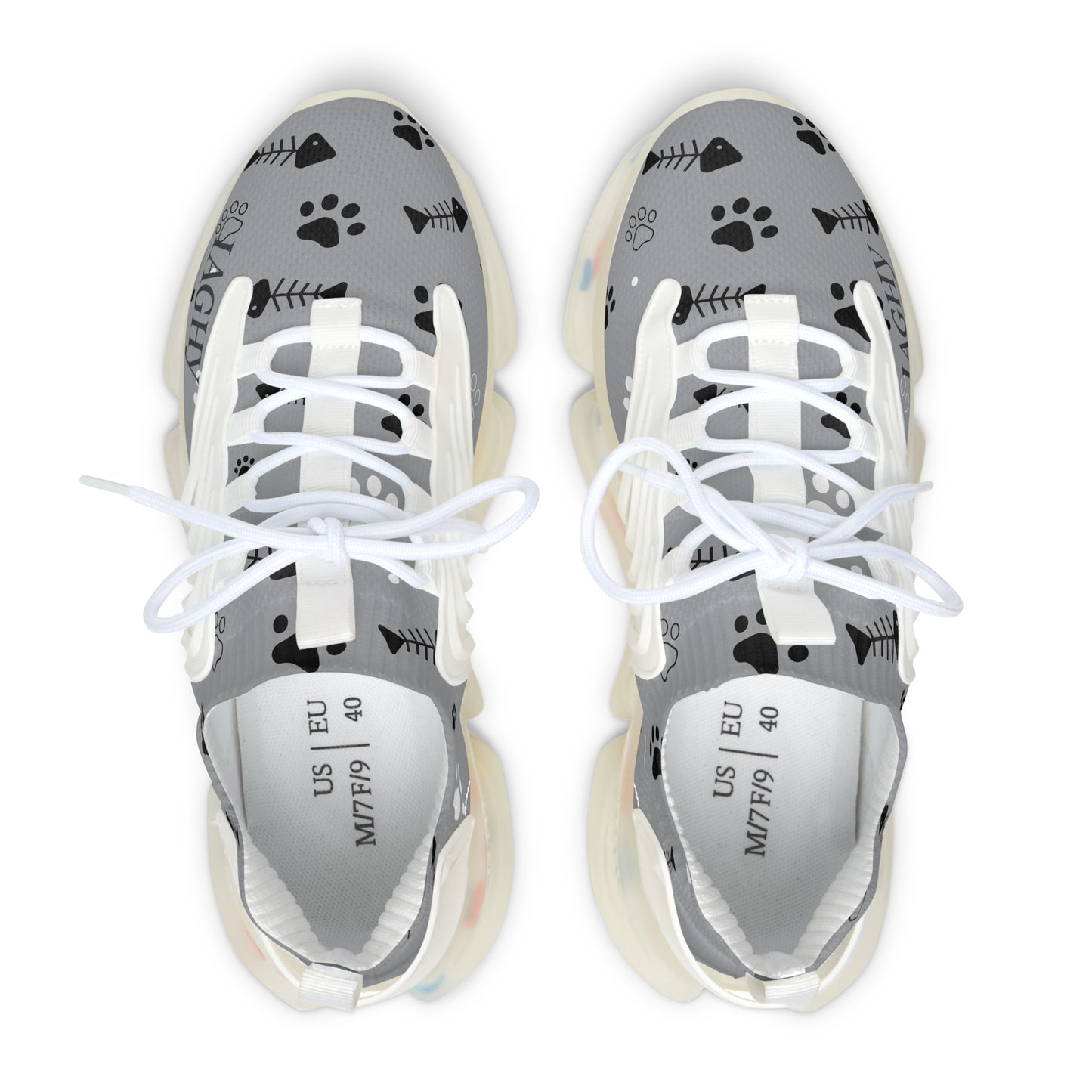 Gray and bones Mesh Women's Sneakers — Lightweight Breathable Athletic Shoes