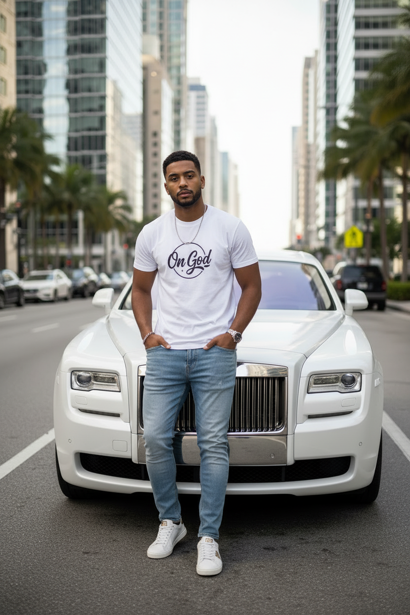 On God T-Shirt — Faith-Inspired Retro Script White Tee