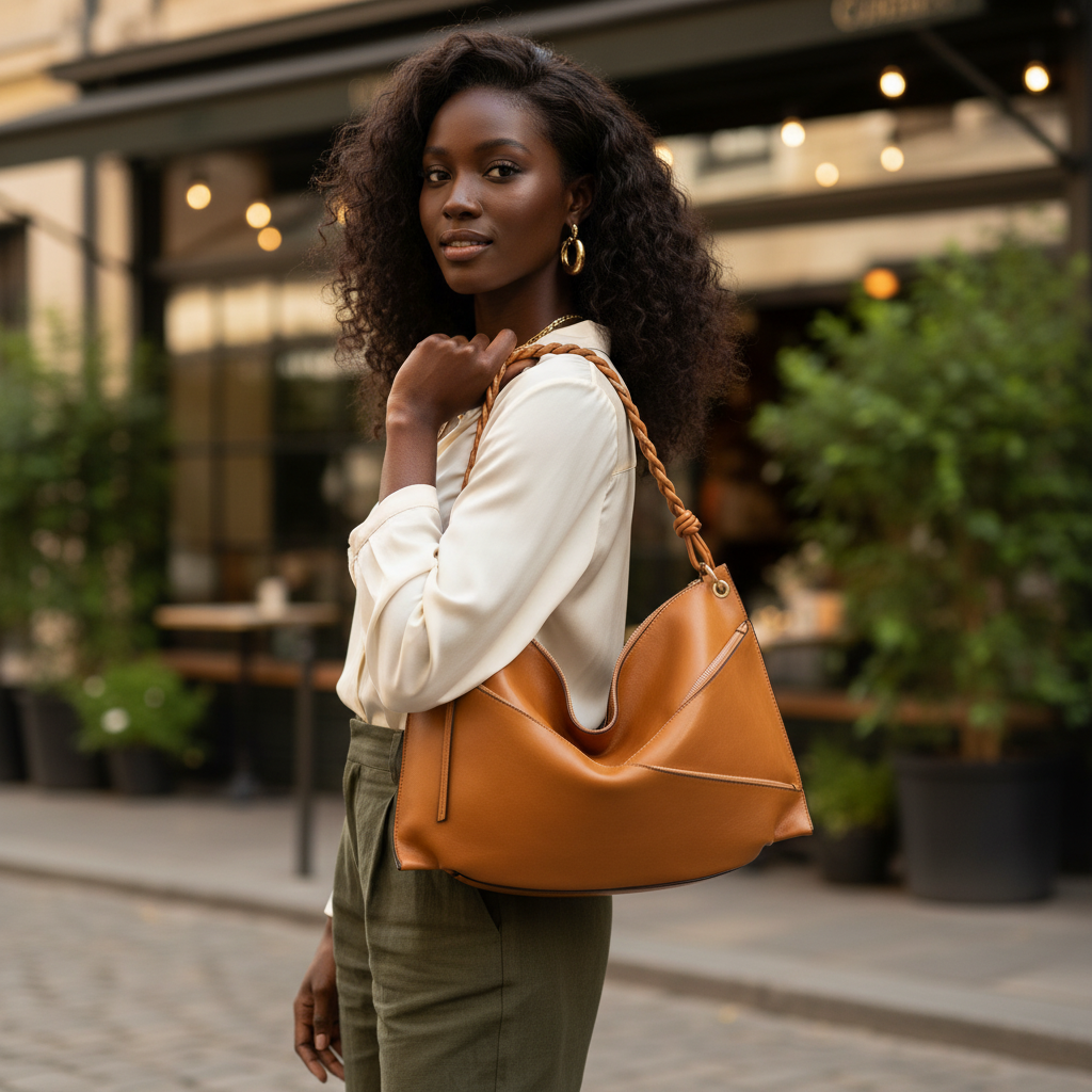 Large Shoulder Bag Unique Handmade Woven Handle  hobo