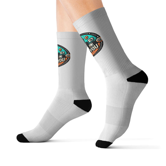 Retro 'I Aint Gonna Hold You Graphic Crew Socks