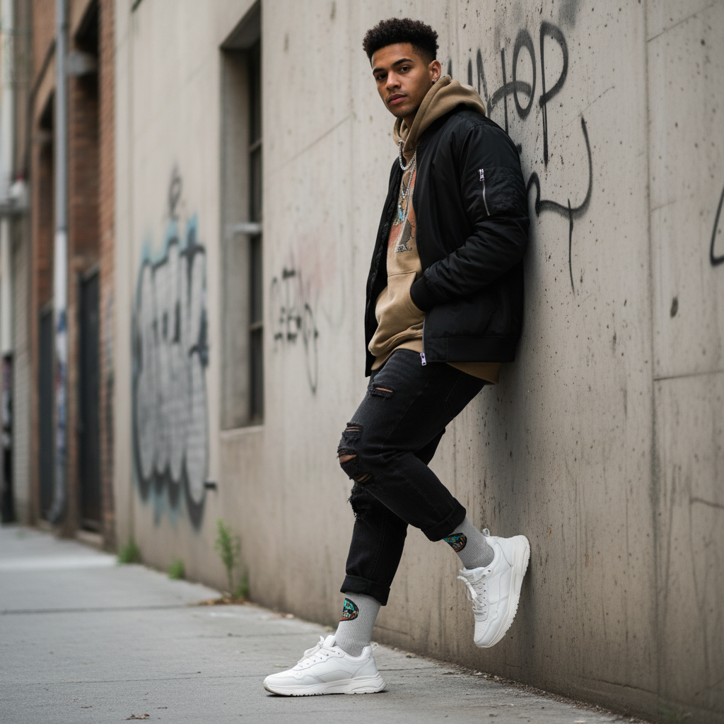 Retro 'I Aint Gonna Hold You Graphic Crew Socks