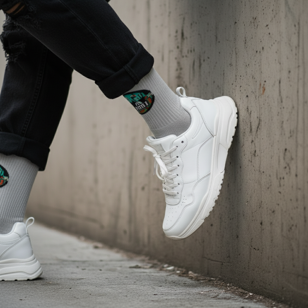 Retro 'I Aint Gonna Hold You Graphic Crew Socks