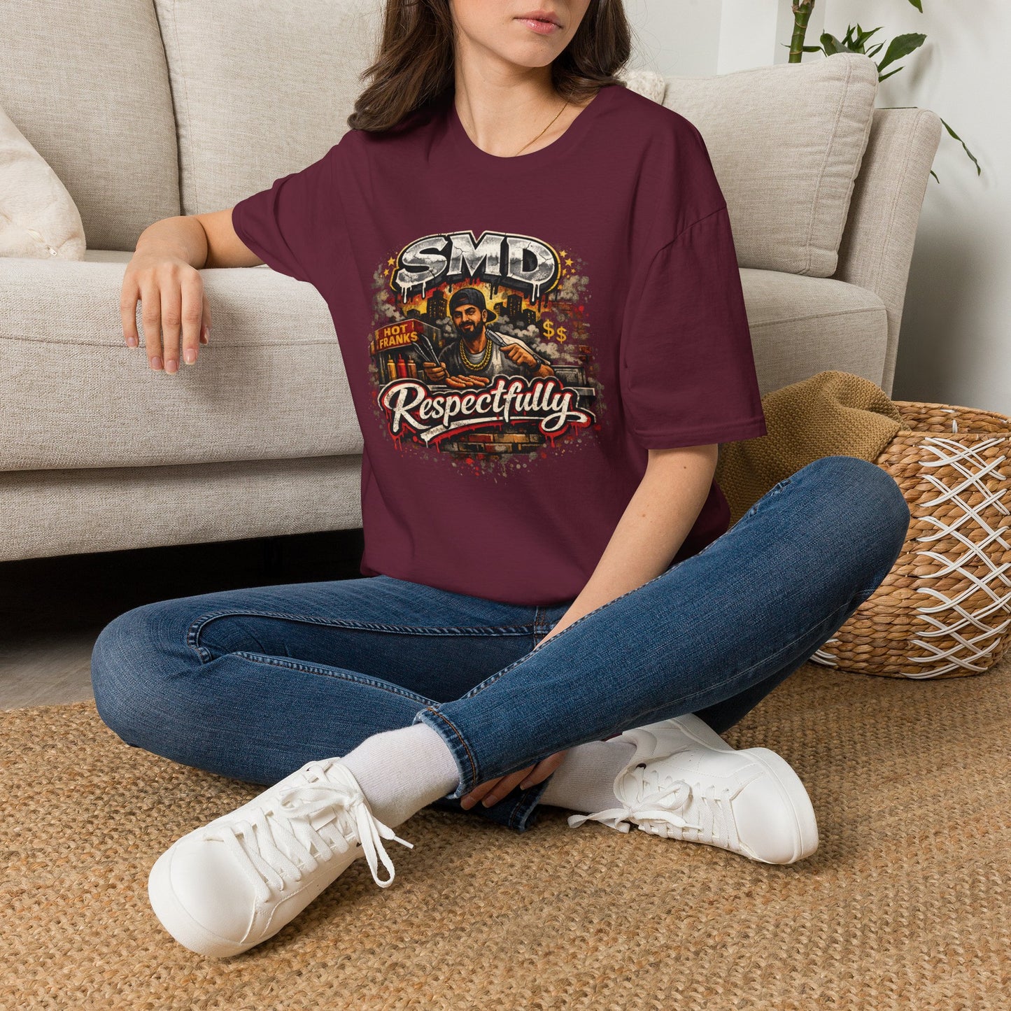 T-Shirt — SMD 'Respectfully' Vintage Hot Franks Streetwear Tee