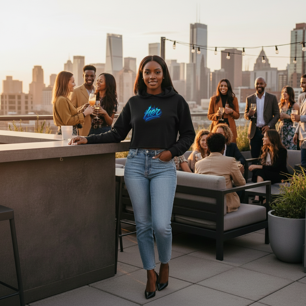 "Her" Cropped Hoodie