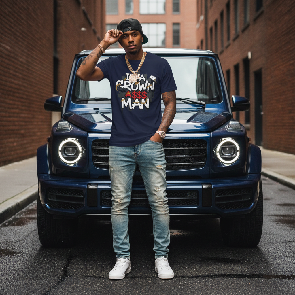 Grown Ass Man 2.0 Graphic Tee — Funny Urban Slang T‑Shirt