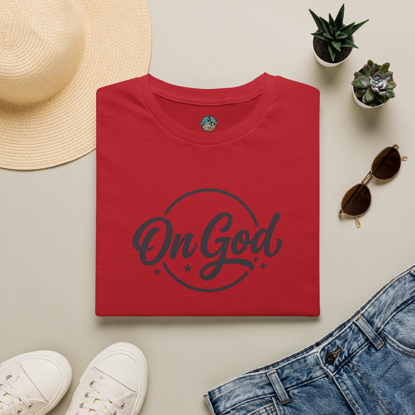 On God T-Shirt — Faith-Inspired Retro Script White Tee