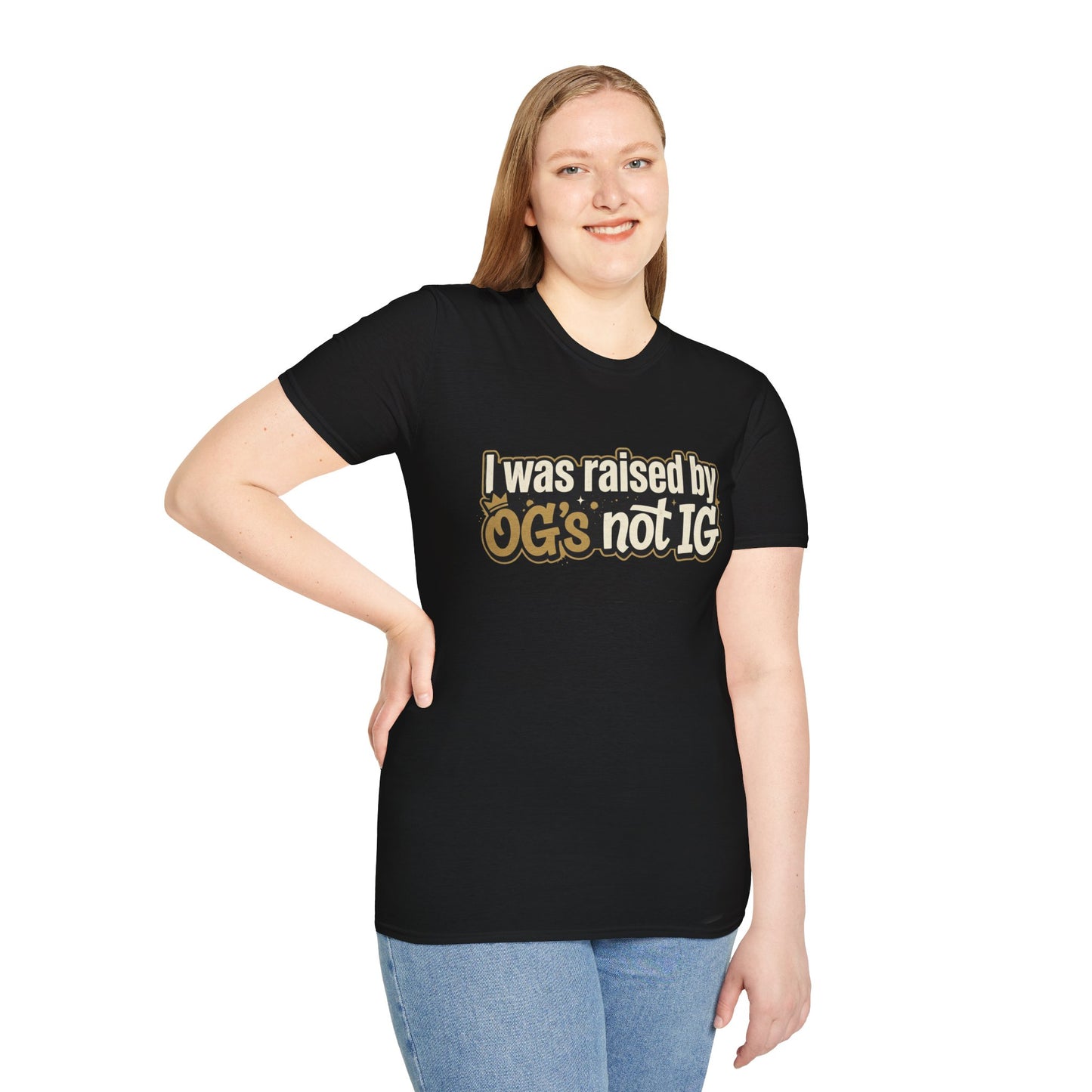 Raised by OGs Not IG T-Shirt — Retro Streetwear Tee