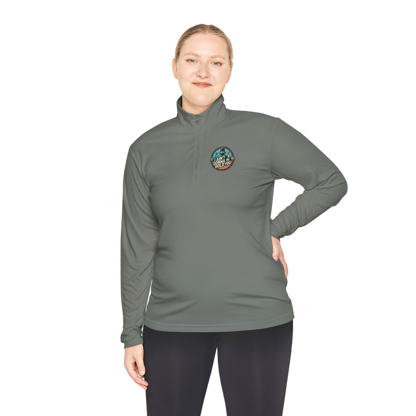 Quarter-Zip Pullover with logo prints