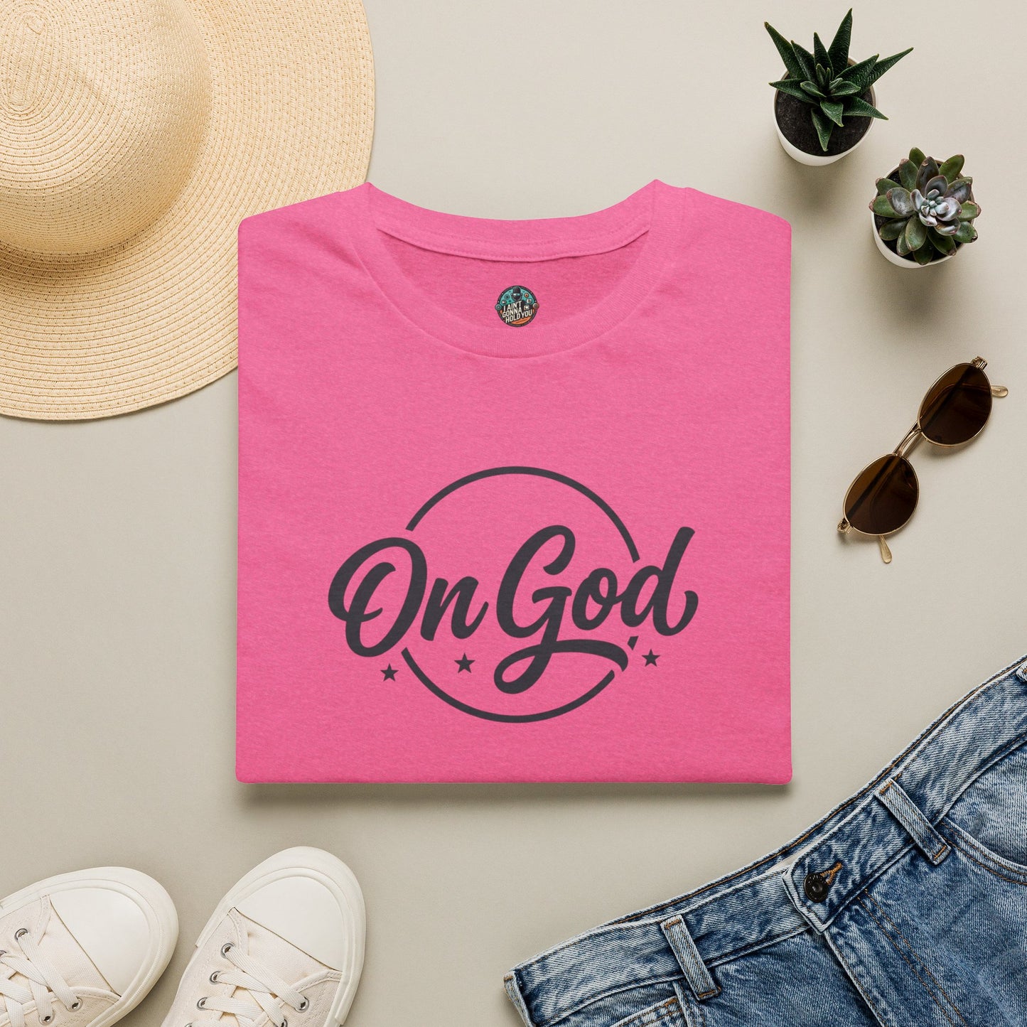 On God T-Shirt — Faith-Inspired Retro Script White Tee