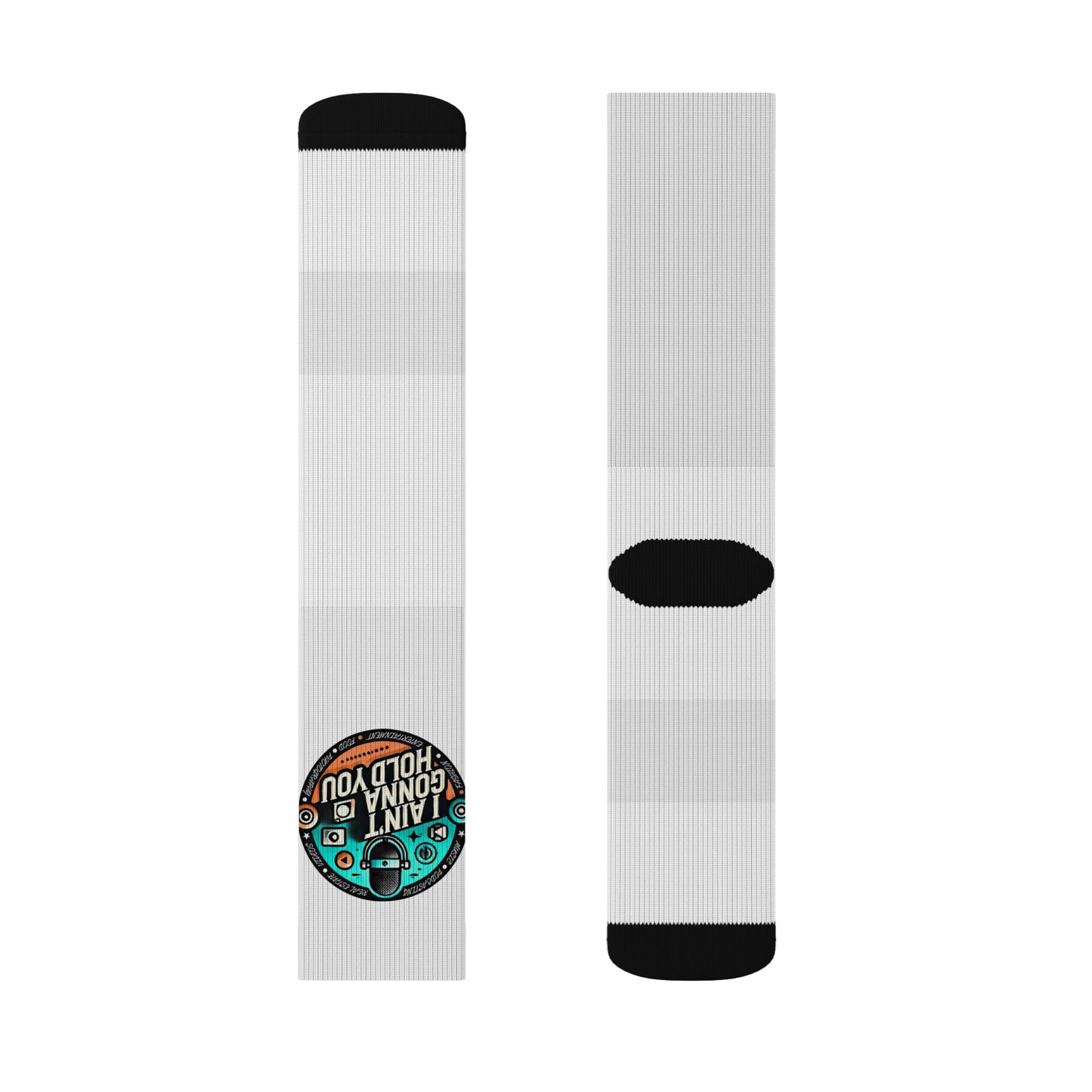 Retro 'I Aint Gonna Hold You Graphic Crew Socks