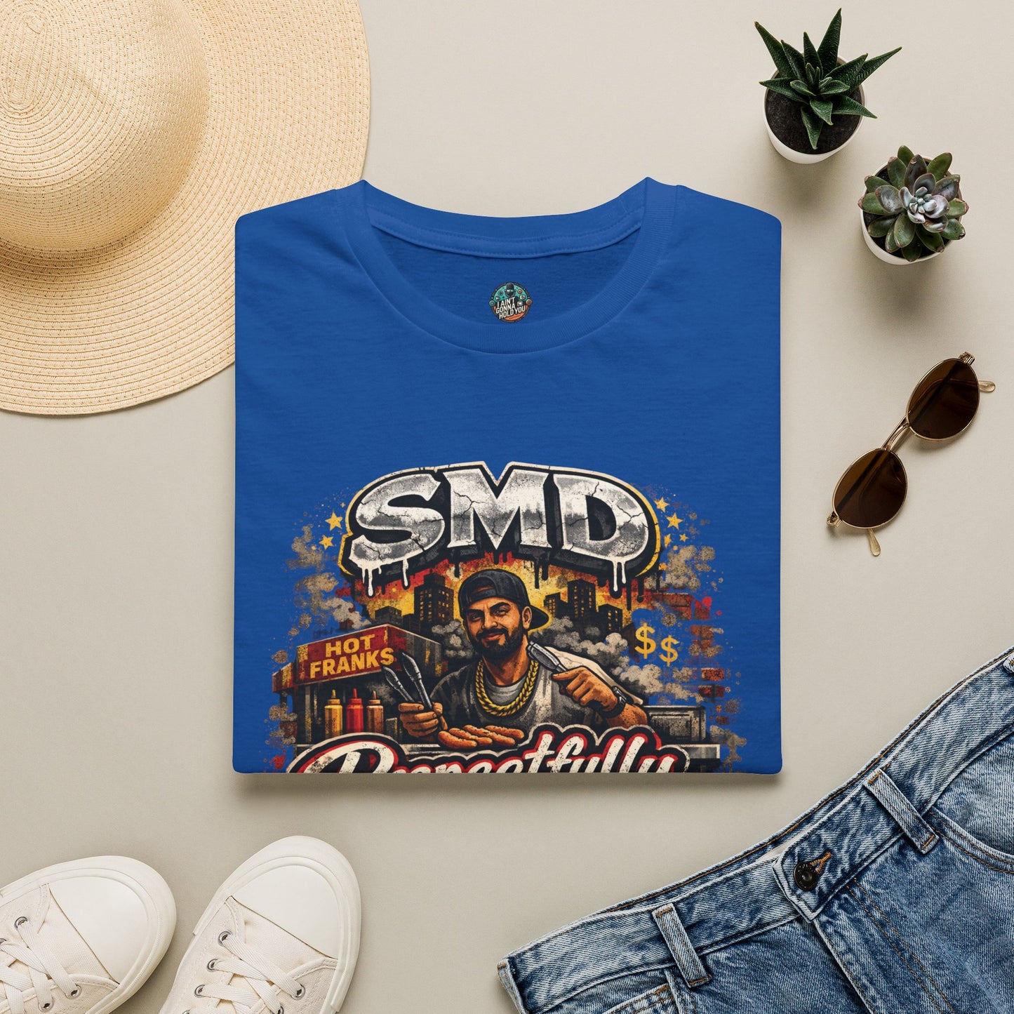 T-Shirt — SMD 'Respectfully' Vintage Hot Franks Streetwear Tee
