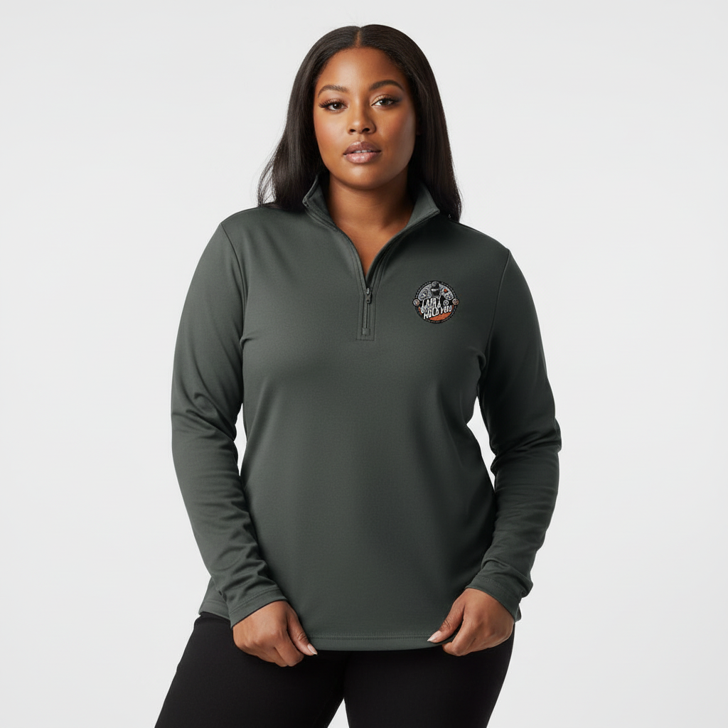 Quarter-Zip Pullover — Unisex Stretch Embroidered logo Sweater