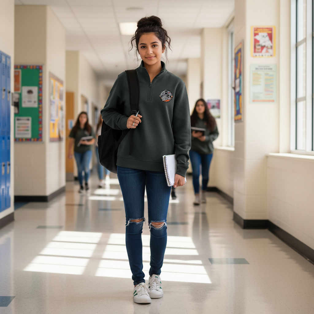 Quarter-Zip Pullover — Unisex Stretch Embroidered logo Sweater