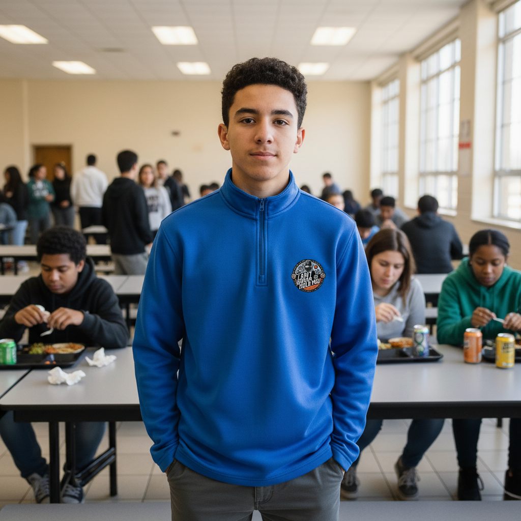 Quarter-Zip Pullover — Unisex Stretch Embroidered logo Sweater