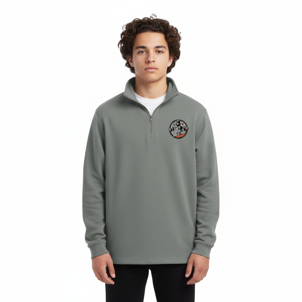 Quarter-Zip Pullover — Unisex Stretch Embroidered logo Sweater