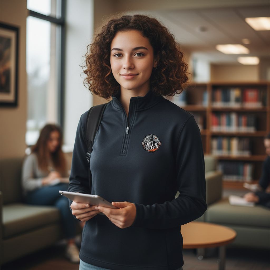 Quarter-Zip Pullover — Unisex Stretch Embroidered logo Sweater