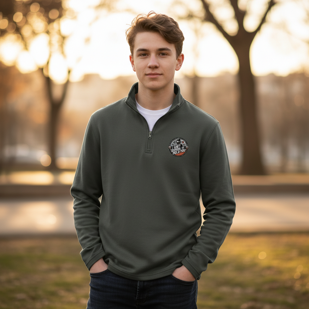 Quarter-Zip Pullover — Unisex Stretch Embroidered logo Sweater