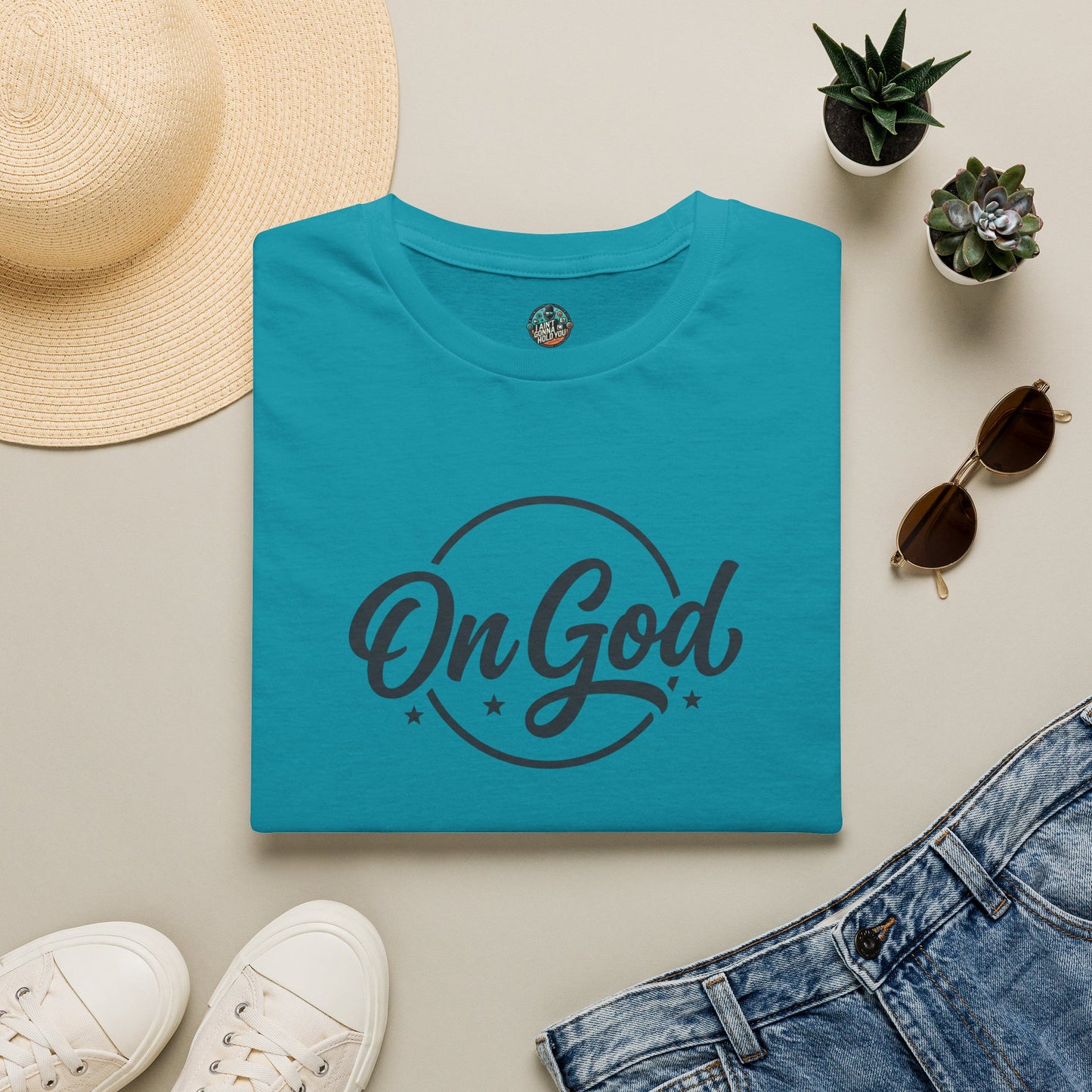 On God T-Shirt — Faith-Inspired Retro Script White Tee