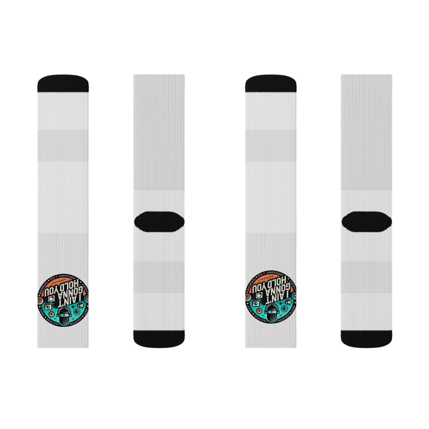 Retro 'I Aint Gonna Hold You Graphic Crew Socks