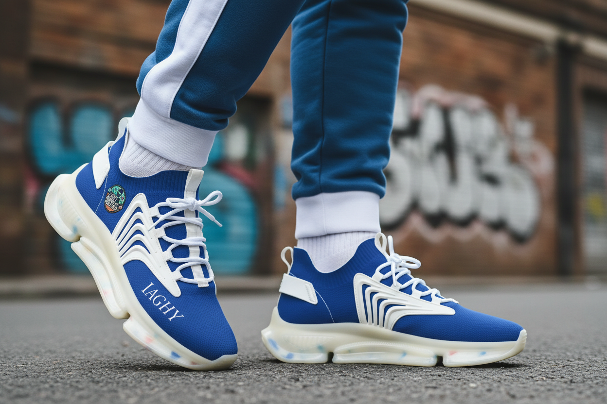 Blue Mesh Sneakers - 'I AINT GONNA HOLD YOU' Exclusive Collection for Men