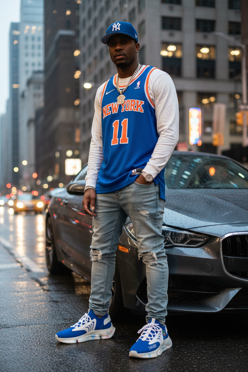 Blue Mesh Sneakers - 'I AINT GONNA HOLD YOU' Exclusive Collection for Men