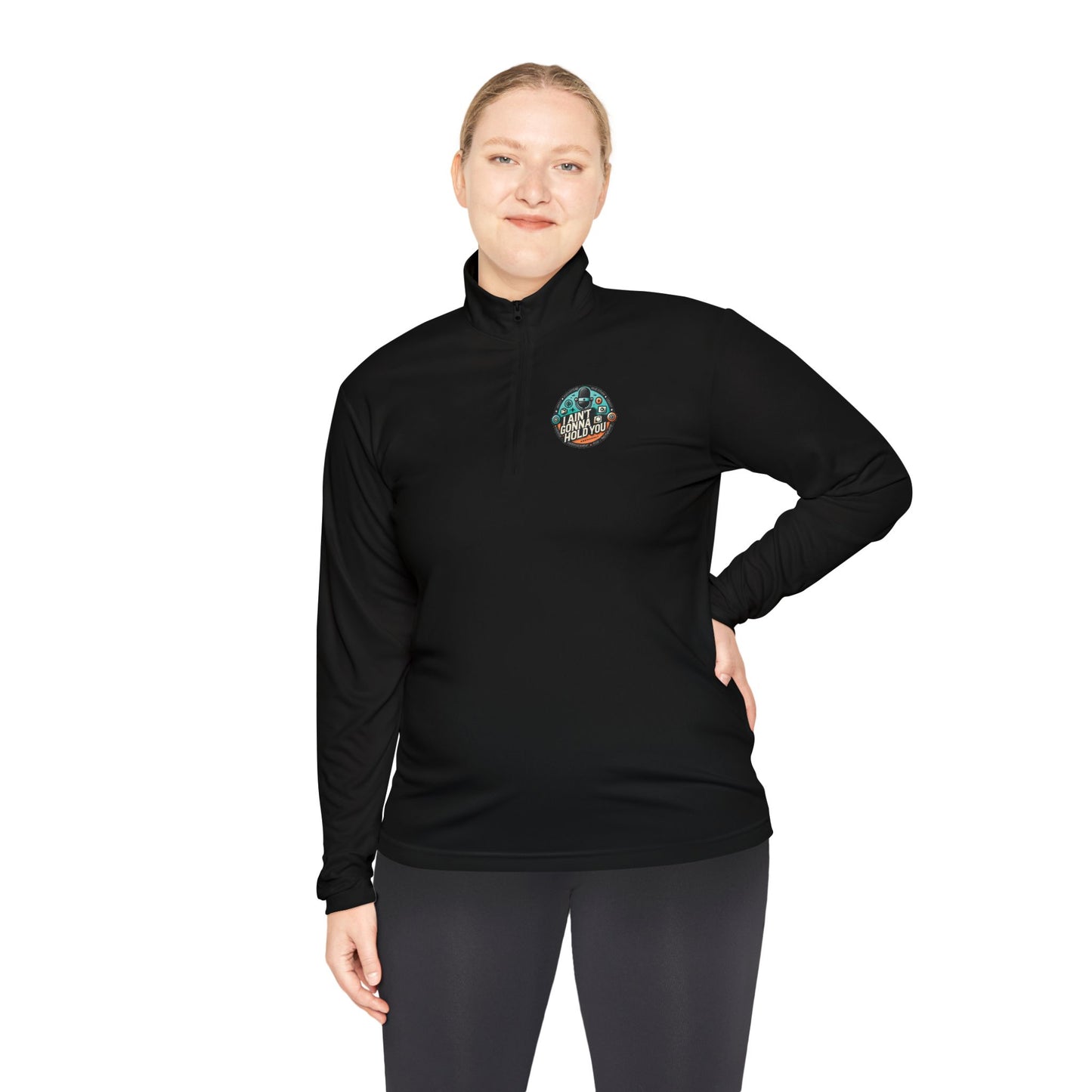 Quarter-Zip Pullover with logo prints