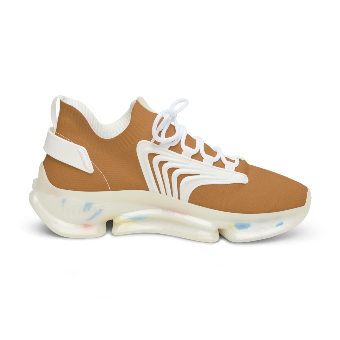 Light Brown Mesh Sneakers — Lightweight Athletic Running Shoes