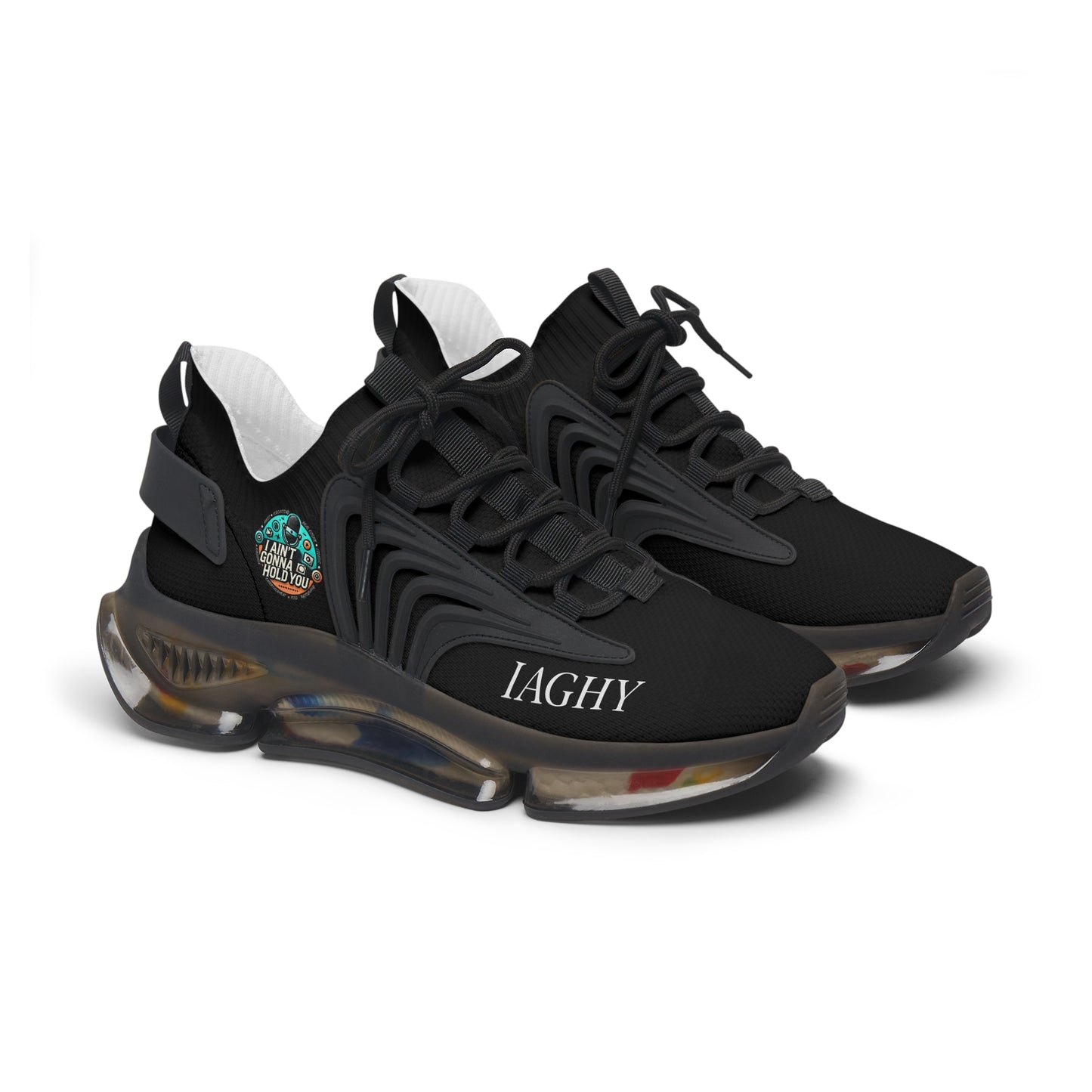 Black Mesh Women's Sneakers — Lightweight Breathable Athletic Shoes